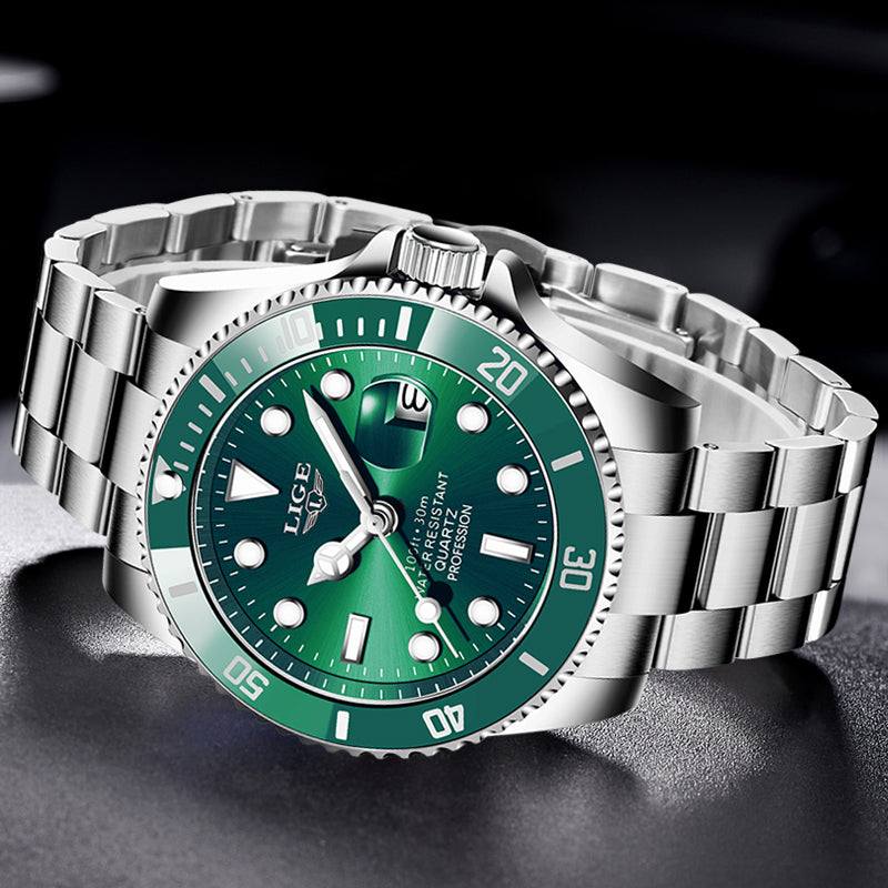 LIGE Green Quartz Waterproof Date Wrist Watch for Men - Premium Watches from Dressmycell.com - Just $45.00! Shop now at Dressmycell.com LIGE Green Quartz Waterproof Date Wrist Watch for Men - Premium Watches from Dressmycell.com - Just $45.00! Shop now at Dressmycell.com